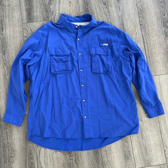 World Wide Sportsman Other - World Wide Sportsman Fishing Mesh Blue Outdoor Long Sleeve Button Down Shirt 3XL